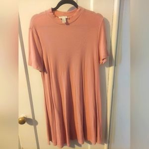 BLUSH PINK RIBBED DRESS